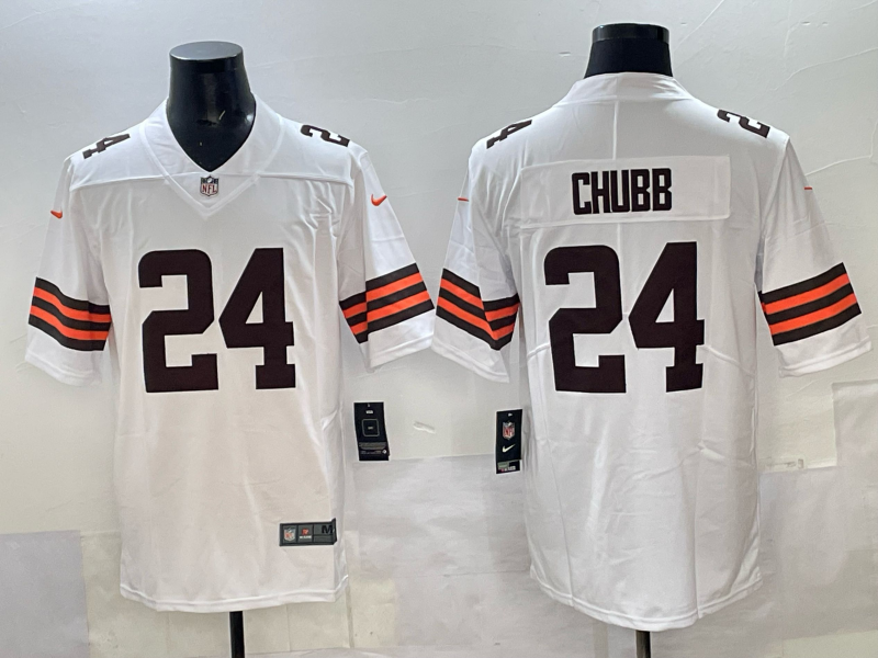 Men 2025 Cleveland Browns #24 Chubb white Nike Limited NFL Jersey 001->boston red sox->MLB Jersey